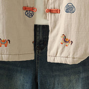 Buddha Stones Horse Fu Character Pattern Frog-Button Design Women's Cotton Long Sleeve Thickened Jacket - image 18