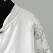 Buddha Stones Women's Printing Flower Pattern Long Sleeve Frog-buttons Cotton Jacket - image 4