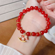 Buddha Stones Year Of The Horse Natural Cinnabar Red Agate Calm Confidence Bracelet - image 6