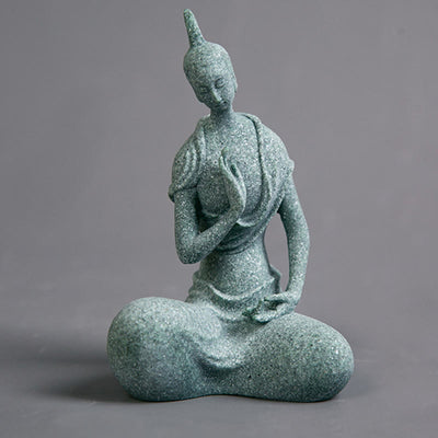 Buddha Stones Listening Buddha Statue Sandstone Home Decoration 6.5*5.5*9.5cm - Buddha 6.5*5.5*9.5cm - image 0