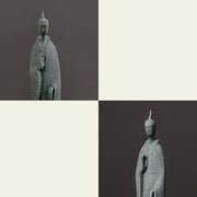 Buddha Stones Meditation Buddha Standing Statue Sandstone Home Decoration 3.8*6.5*17cm - image 2