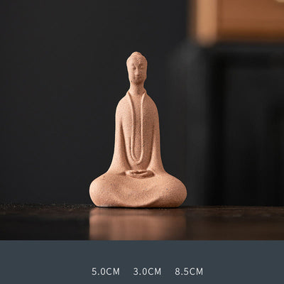 Buddha Stones Sitting Buddha Prayering Ceramic Statue Zen Home Decoration 5*3*8.5cm - Buddha 5*3*8.5cm - image 0