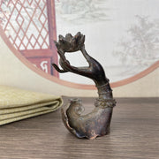 Buddha Stones Classic Buddha's Hand Lotus Alloy Home Decoration 4.7*2.9*8.4 cm - image 3