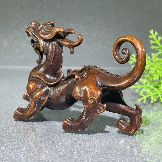 Buddha Stones FengShui Small PiXiu Alloy Wealth Luck Decoration 9.2*2.4*5.2 cm - image 8