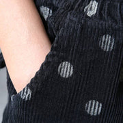 Buddha Stones Women's Fall Commute Printing Dot Pattern Corduroy Harem Pants With Pockets - image 14