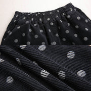 Buddha Stones Women's Fall Commute Printing Dot Pattern Corduroy Harem Pants With Pockets - image 16