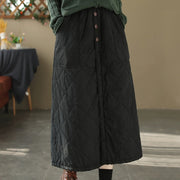 Buddha Stones Women's Plain Cotton Padded Thermal 7-8 Length Skirt With Pockets - Black - US6，UK/AU10，EU38 (XL) - image 9