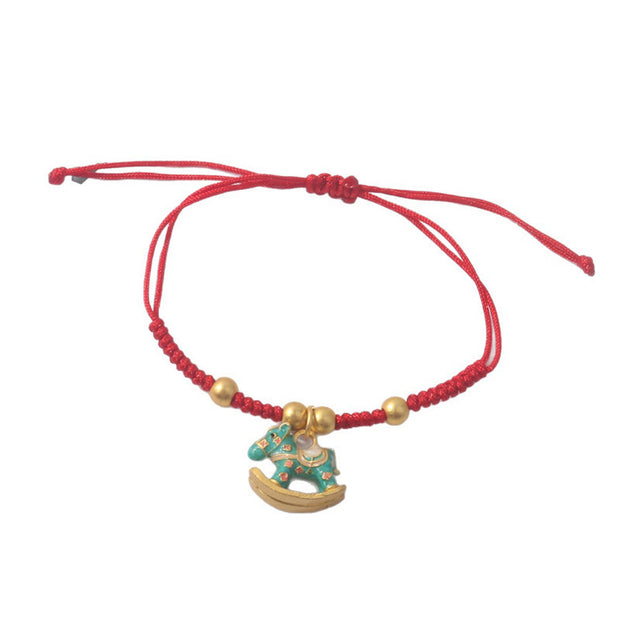 Buddha Stones Year Of The Horse Lucky Beads Red String Protection Adjustable Braided Bracelet - image 1