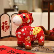 Buddha Stones Year of the Horse Copper Coins Plush Doll Home Decoration - Red - 28cm - image 1