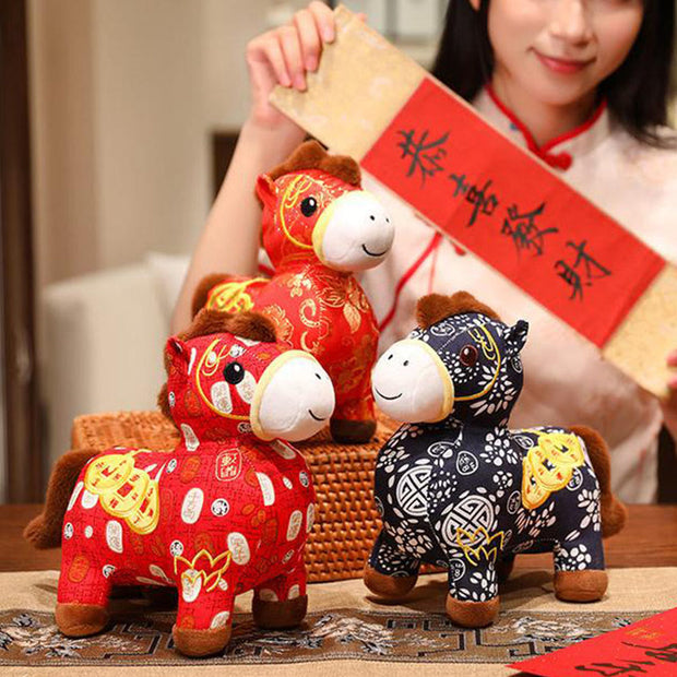 Buddha Stones Year of the Horse Copper Coins Plush Doll Home Decoration - image 19