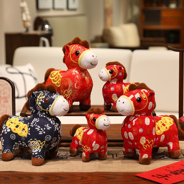 Buddha Stones Year of the Horse Copper Coins Plush Doll Home Decoration - image 12