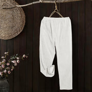 Buddha Stones Women's Commute Pure Color Corduroy Pants With Pockets - image 12