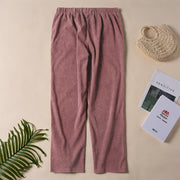 Buddha Stones Women's Commute Pure Color Corduroy Pants With Pockets - image 22