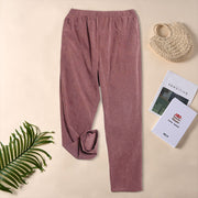 Buddha Stones Women's Commute Pure Color Corduroy Pants With Pockets - image 23