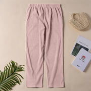 Buddha Stones Women's Commute Pure Color Corduroy Pants With Pockets - image 34