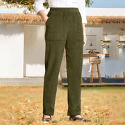 Buddha Stones Women's Commute Pure Color Corduroy Pants With Pockets - OliveDrab - US16，UK/AU20，EU48 (3XL) - image 30