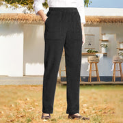 Buddha Stones Women's Commute Pure Color Corduroy Pants With Pockets - Black - US16，UK/AU20，EU48 (3XL) - image 15