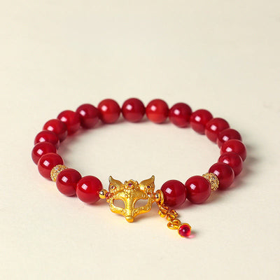 FREE Today: Positive and Success Nine Tailed Fox South Red Agate Bracelet - South Red Agate Bracelet - image 0