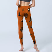 Buddha Stones Hamsa Hand Lotus Sun Pattern Gym Leggings Women's Yoga Pants - image 6