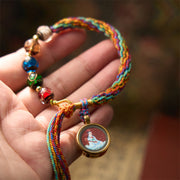 Buddha Stones Thangka Chinese Zodiac Natal Buddha Cinnabar Blessing String Bracelet - image 0