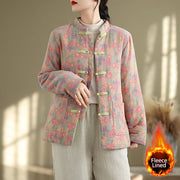 Buddha Stones Women's Winter Thicken Cotton Floral Pattern Long Sleeve Jacket With Jackets - image 1