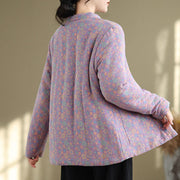 Buddha Stones Women's Winter Thicken Cotton Floral Pattern Long Sleeve Jacket With Jackets - image 22