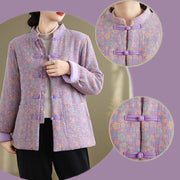 Buddha Stones Women's Winter Thicken Cotton Floral Pattern Long Sleeve Jacket With Jackets - image 24