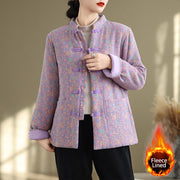 Buddha Stones Women's Winter Thicken Cotton Floral Pattern Long Sleeve Jacket With Jackets - Orchid - US8-10，UK/AU12-14，EU40-42 (2XL) - image 17