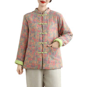 Buddha Stones Women's Winter Thicken Cotton Floral Pattern Long Sleeve Jacket With Jackets - image 6