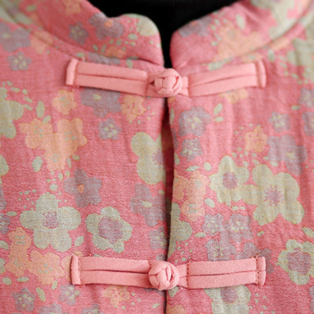 Buddha Stones Women's Winter Thicken Cotton Floral Pattern Long Sleeve Jacket With Jackets - image 13