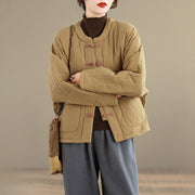 Buddha Stones Women's Plain Cotton-padded Tai Chi Zen Long Sleeve Jacket With Pockets - image 8