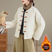 Buddha Stones Women's Plain Cotton-padded Tai Chi Zen Long Sleeve Jacket With Pockets - White - US14，UK/AU18，EU46 (2XL) - image 17