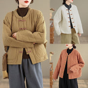 Buddha Stones Women's Plain Cotton-padded Tai Chi Zen Long Sleeve Jacket With Pockets - image 24