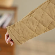 Buddha Stones Women's Plain Cotton-padded Tai Chi Zen Long Sleeve Jacket With Pockets - image 13