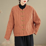 Buddha Stones Women's Plain Cotton-padded Tai Chi Zen Long Sleeve Jacket With Pockets - image 4