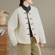 Buddha Stones Women's Plain Cotton-padded Tai Chi Zen Long Sleeve Jacket With Pockets - image 21