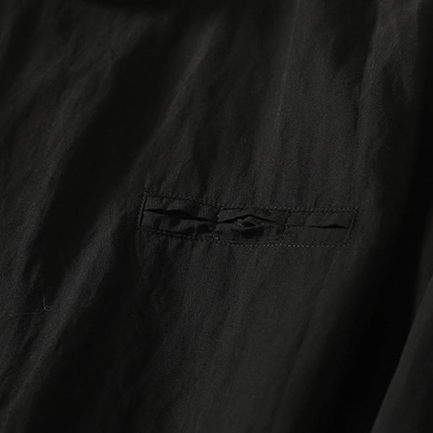 Buddha Stones Fall Stand Collar Chinese Frog-Button Simple Design Long Sleeve Women's Cotton Shirt - image 13