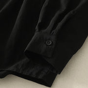 Buddha Stones Fall Stand Collar Chinese Frog-Button Simple Design Long Sleeve Women's Cotton Shirt - image 14