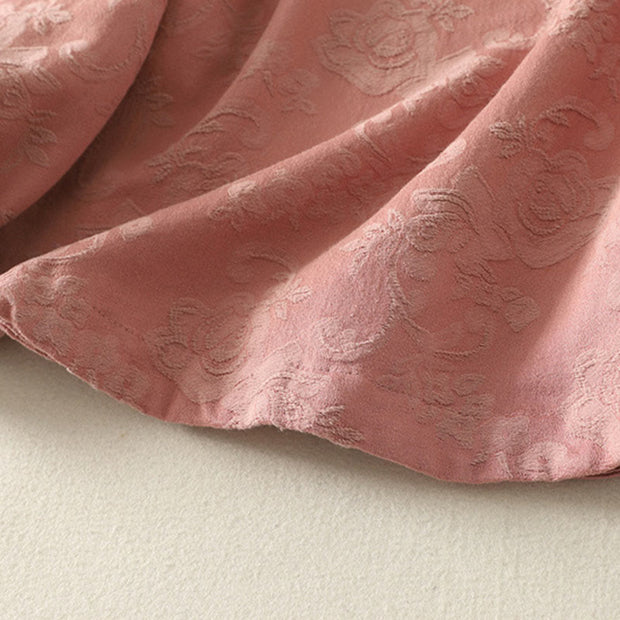 Buddha Stones Spring Plain Jacquard Design Women's Cotton Zen Long Sleeve Shirt - image 18