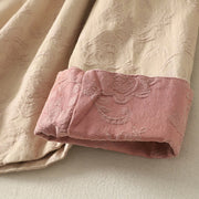 Buddha Stones Spring Plain Jacquard Design Women's Cotton Zen Long Sleeve Shirt - image 8