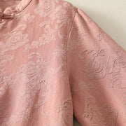 Buddha Stones Spring Plain Jacquard Design Women's Cotton Zen Long Sleeve Shirt - image 15