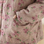 Buddha Stones Women's Long Sleeve Thermal Cotton Printed Florwer Pattern Jacket With Pockets - image 9