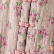 Buddha Stones Women's Long Sleeve Thermal Cotton Printed Florwer Pattern Jacket With Pockets - image 6