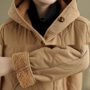 Buddha Stones Women's Plain Long Sleeve Hoodie Design Cotton hermal Fleece-Lined Jacket With Pockets - image 7