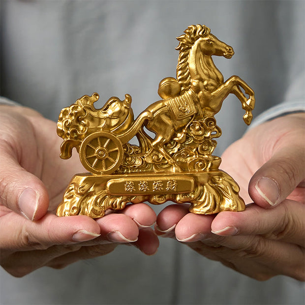 Buddha Stones "Get Rich Now" Year of the Horse Cabbage Ingot Home Decoration - Horse Cabbage 8.5*8 cm - image 0