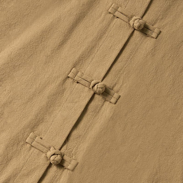 Buddha Stones Ethnic Frog-Button Long Sleeve Stand Collar Women's Cotton Shirt With Pockets - image 4