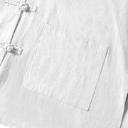 Buddha Stones Ethnic Frog-Button Long Sleeve Stand Collar Women's Cotton Shirt With Pockets - image 13