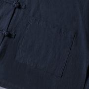 Buddha Stones Ethnic Frog-Button Long Sleeve Stand Collar Women's Cotton Shirt With Pockets - image 25