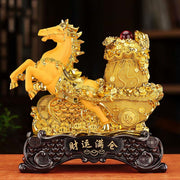 Buddha Stones  "Good Fortune" Year of the Horse Treasure Bowl Ingots Wealth Resin Home Decoration - image 18