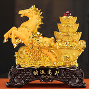 Buddha Stones  "Good Fortune" Year of the Horse Treasure Bowl Ingots Wealth Resin Home Decoration - image 25